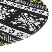 Planche À Découper Tribal Navajo, motif noir blanc vert. (Coin)