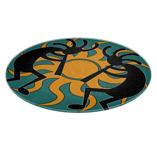 Planche À Découper Tribal Sun Turquoise Kokopelli Sud-Ouest (Coin)