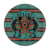 Planche À Découper Tribal Sun Turquoise Kokopelli Sud-Ouest (Devant)