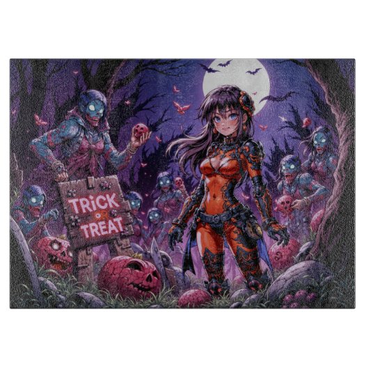 Planche À Découper Trick ou traiter Halloween Zombies distribuer le c (Devant)