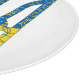 Planche À Découper trident ukrainien texturé aux couleurs du drapeau (Coin)