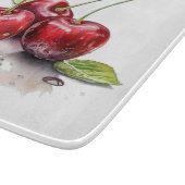 Planche À Découper Trio de cerises fraîches en aquarelle (Coin)