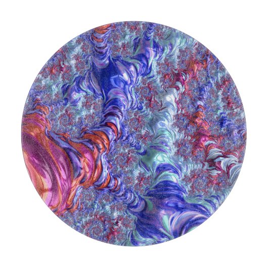 Planche À Découper Trippy coloré Super numérique Abstrait Fractal (Devant)