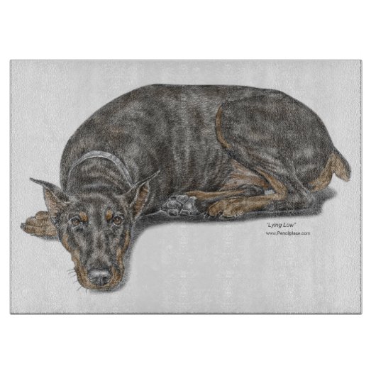 Planche À Découper Triste Coupable À L'Air Doberman (Devant)