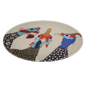 Planche À Découper Trois mignons Oiseaux à tête molle de Guinée (Coin)