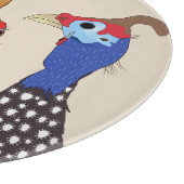 Planche À Découper Trois mignons Oiseaux à tête molle de Guinée (Coin)