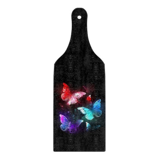 Planche À Découper Trois papillons brillants sur l'arrière - plan de  (Devant)