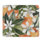 Planche À Découper Tropcal Orange & Flowers Watercolor Pattern (Devant)