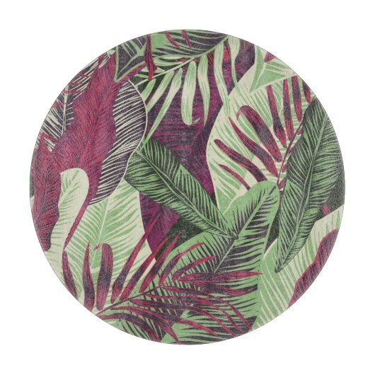 Planche À Découper Tropical Exotic : Vert tendance sans couture (Devant)
