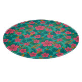 Planche À Découper Tropical Hibiscus and Palm Leaf Pattern  (Coin)