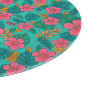 Planche À Découper Tropical Hibiscus and Palm Leaf Pattern  (Coin)