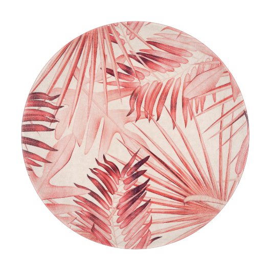 Planche À Découper Tropical Palm Feuille, Hawaiian Stylish Motif. (Devant)