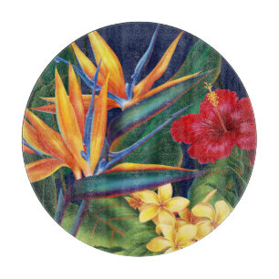 Planche À Découper Tropical Paradise Hawaiian Floral Cutboard