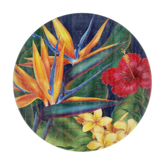 Planche À Découper Tropical Paradise Hawaiian Floral Cutboard (Devant)