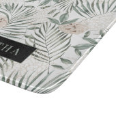 Planche À Découper Tropical Watercolor Leaves & Flowers Pattern (Coin)