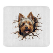 Planche À Découper Trou fissuré 3D Yorkshire Terrier (Devant)