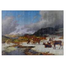 Troupeau de rennes dans les montagnes au nord de R