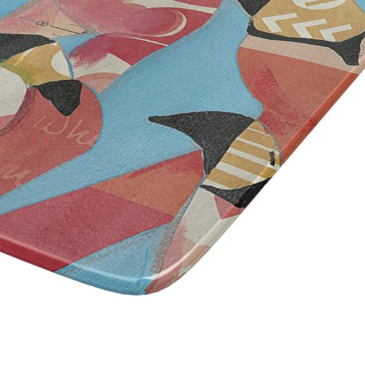 Planche À Découper Troupeau des Flamants roses (Coin)
