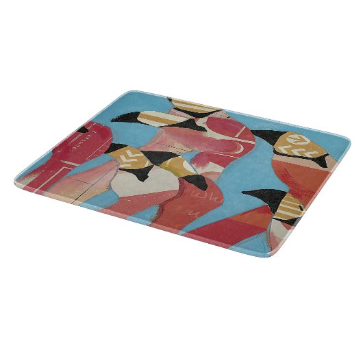 Planche À Découper Troupeau des Flamants roses (Coin)