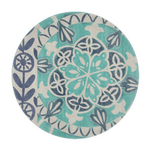 Planche À Découper Tuile bleue I de batik