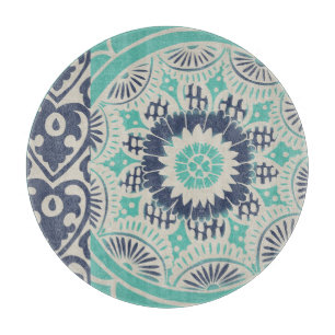 Planche À Découper Tuile bleue III de batik