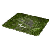 Planche À Découper Tuile en marbre vert de nom personnalisé (Coin)