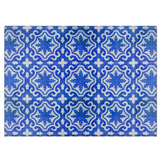 Planche À Découper Tuile turque dans bleu et blanc (Devant)