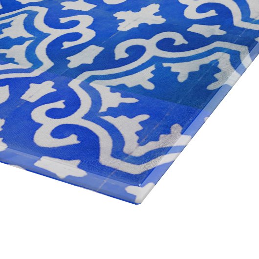 Planche À Découper Tuile turque dans bleu et blanc (Coin)