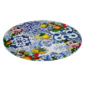Planche À Découper tuiles siciliennes, majolica, citrons, agrumes   (Coin)