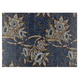 Planche À Découper Tulipe Saules Motif Bleu Floral de William Morris