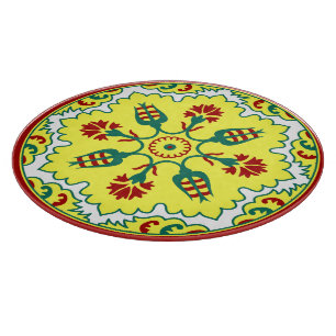Planche À Découper Tulipe turque ottomane rouge jaune vert oriental