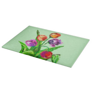 Planche À Découper Tulipes Colorées Coupe Tableau Peindre Vos Couleur