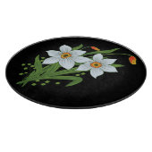 Planche À Découper Tulipes et jonquilles Fleurs Fond noir (Coin)