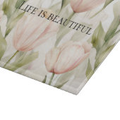 Planche À Découper Tulipes Fleurales Crème Rose Pâle Shower de Mariée (Coin)