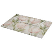 Planche À Découper Tulipes Fleurales Crème Rose Pâle Shower de Mariée (Coin)