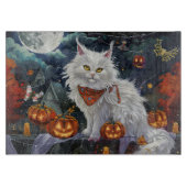 Planche À Découper Turc Angora Chat Halloween Éffrayant (Devant)