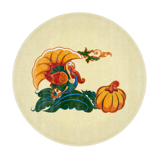 Planche À Découper Turquie et Thanksgiving Citrouille (Devant)