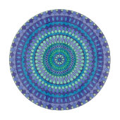 Planche À Découper Turquoise and teal blue mandala (Devant)