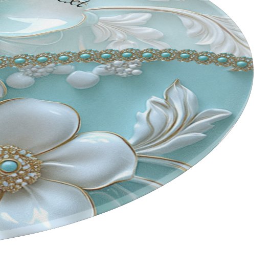 Planche À Découper Turquoise blanc Plastique (Coin)