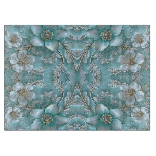 Planche À Découper Turquoise blanc Plastique (Devant)