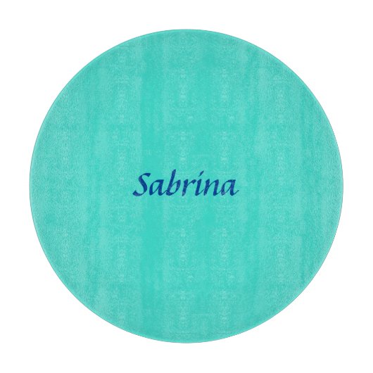 Planche À Découper Turquoise Bleu Professionnel Moderne Nom élégant (Devant)