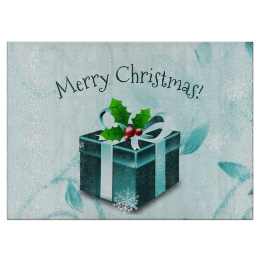 Planche À Découper Turquoise carte cadeau de Noël (Devant)