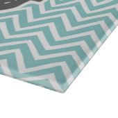 Planche À Découper Turquoise Chevron personnalisé (Coin)