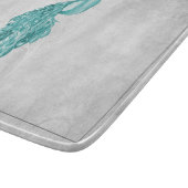 Planche À Découper Turquoise Elegant Peacock Personnalisé (Coin)