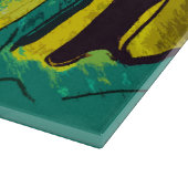 Planche À Découper Turquoise jaune moutarde Abstrait (Coin)