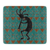 Planche À Découper Turquoise Kokopelli Conception Tribal Sud-Ouest (Devant)