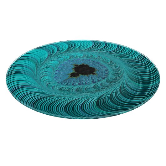 Planche À Découper Turquoise Mandelbrot Whirlpool Fractal Abstrait (Coin)