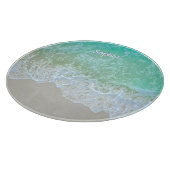 Planche À Découper Turquoise Ocean Wave, Personalize Nom ou Monogram (Coin)