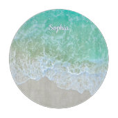Planche À Découper Turquoise Ocean Wave, Personalize Nom ou Monogram (Devant)