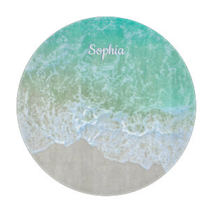 Planche À Découper Turquoise Ocean Wave, Personalize Nom ou Monogram
